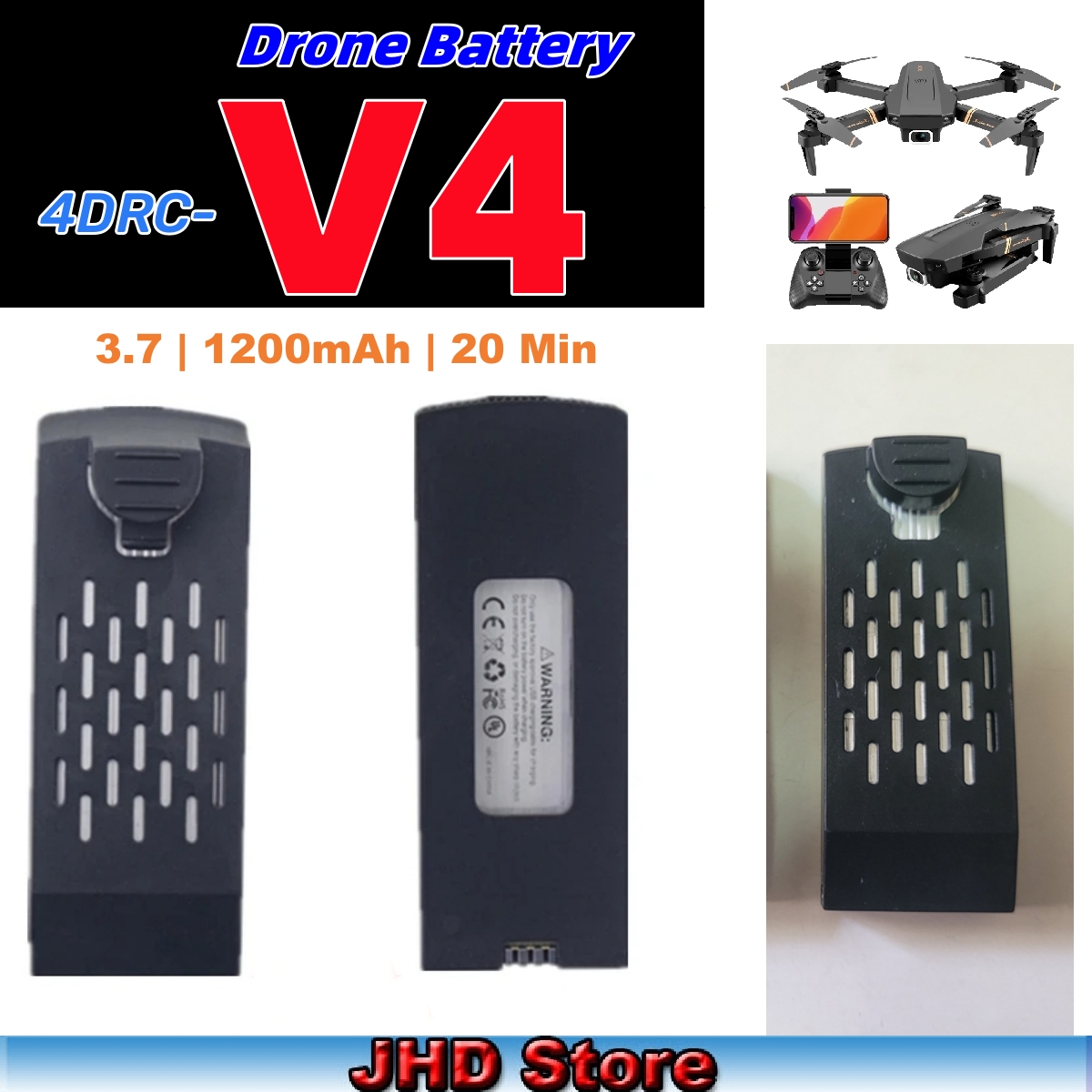 JHD Bateria 4DRC V4 Battery 3. - Drone Rc V4 recensione e prezzo