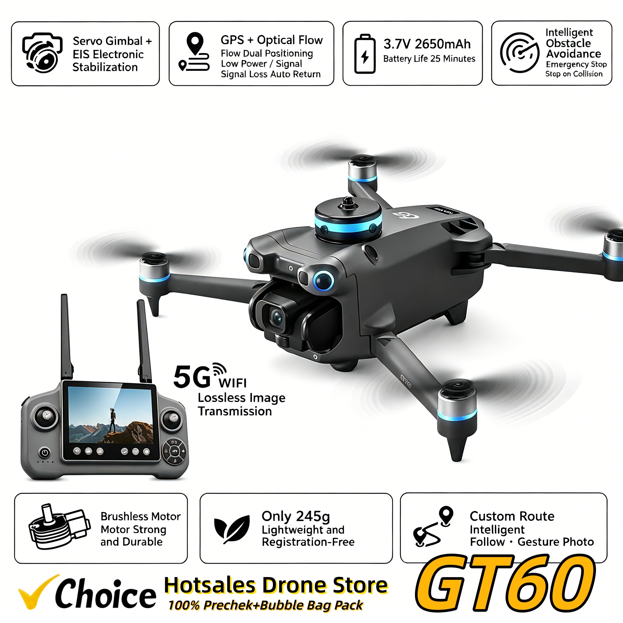 New GT60 GPS Drone High Defini - Lyzrc Drone recensione e prezzo