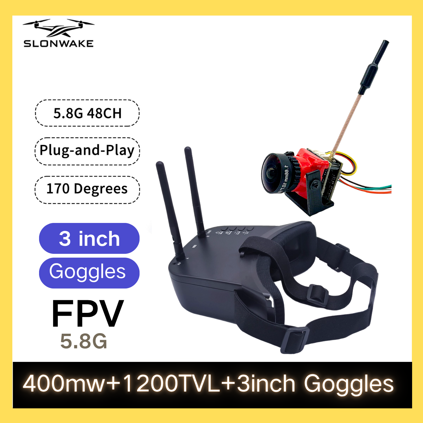SLONWAKE 5.8G 48CH FPV 400mw V - Drone With Rc Remote recensione e prezzo