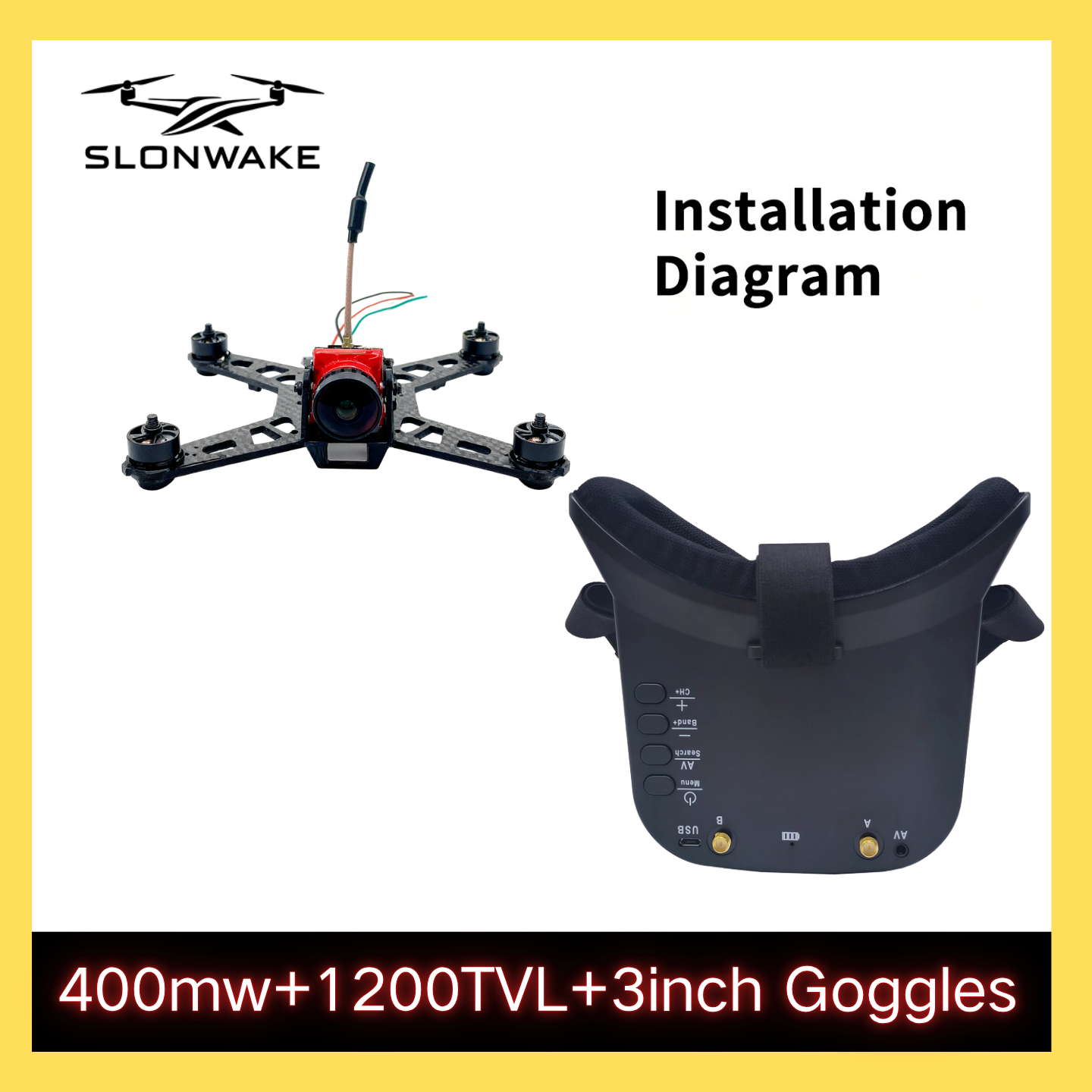 SLONWAKE 5.8G 48CH FPV 400mw V - Drone With Rc Remote recensione e prezzo